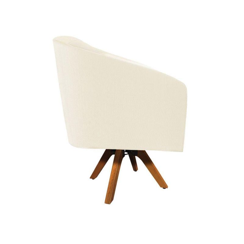 Kit 2 Poltronas Decorativas Stella Giratória Veludo Cotelê Bege D'Rossi