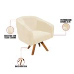 Kit 2 Poltronas Decorativas Stella Giratória Sintético Pu Bege D'Rossi