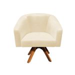Kit 2 Poltronas Decorativas Stella Giratória Sintético Pu Bege D'Rossi