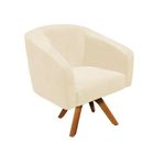 Kit 2 Poltronas Decorativas Stella Giratória Sintético Pu Bege D'Rossi