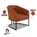 Kit 2 Poltronas Sala Stella Decorativa Base Industrial Couro Sintético Verde D'Rossi