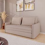 Sofá Cama Retrátil 3 Lugares Veneza 1,56m Linho Creme