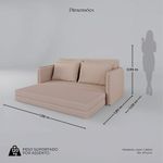 Sofá Cama Retrátil 3 Lugares Veneza 1,56m Linho Creme