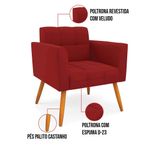 Kit 2 Poltronas Sala Decorativa Elisa D03 Veludo Marsala D'Rossi