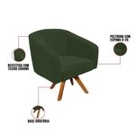 Kit 2 Poltronas Decorativas Stella Giratória Couro Sintético Verde D'Rossi
