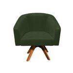 Kit 2 Poltronas Decorativas Stella Giratória Couro Sintético Verde D'Rossi