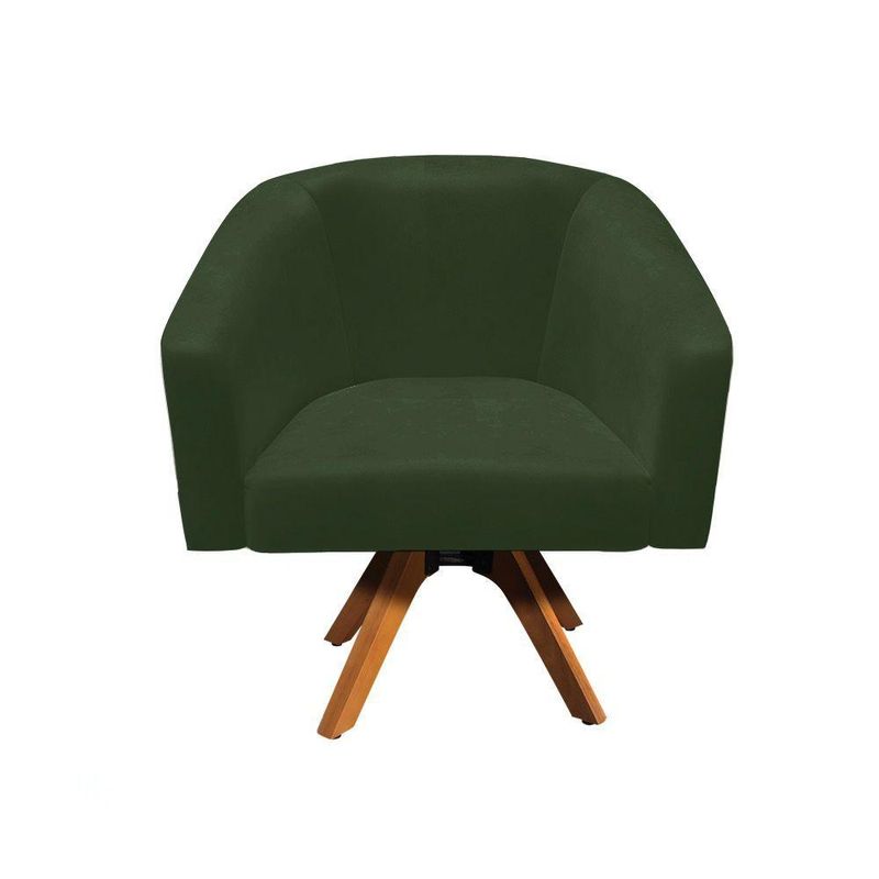 Kit 2 Poltronas Decorativas Stella Giratória Couro Sintético Verde D'Rossi