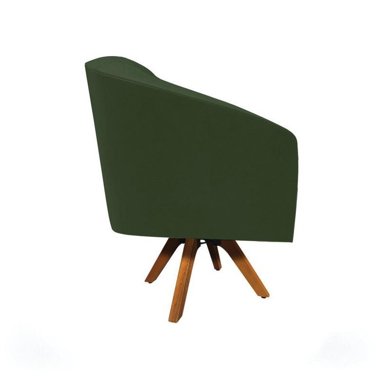 Kit 2 Poltronas Decorativas Stella Giratória Couro Sintético Verde D'Rossi