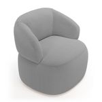 Kit 2 Poltronas Orgânicas Giratórias Glee Living Bouclê Cinza Abmaza