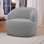 Kit 2 Poltronas Orgânicas Giratórias Glee Living Bouclê Cinza Abmaza
