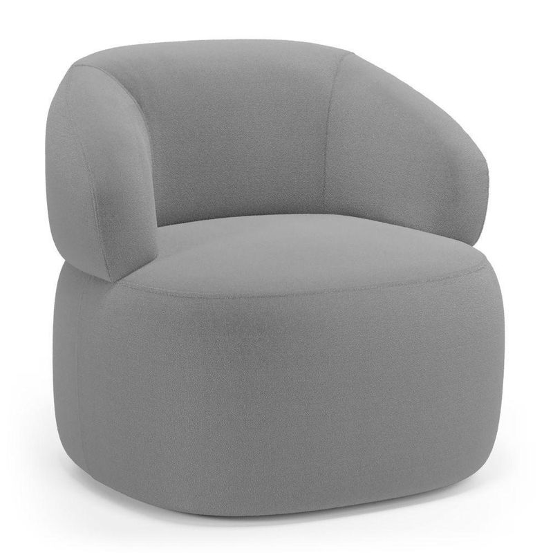 Kit 2 Poltronas Orgânicas Giratórias Glee Living Bouclê Cinza Abmaza