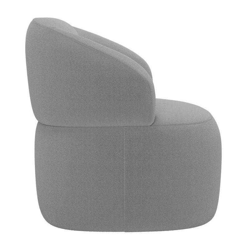 Kit 2 Poltronas Orgânicas Giratórias Glee Living Bouclê Cinza Abmaza