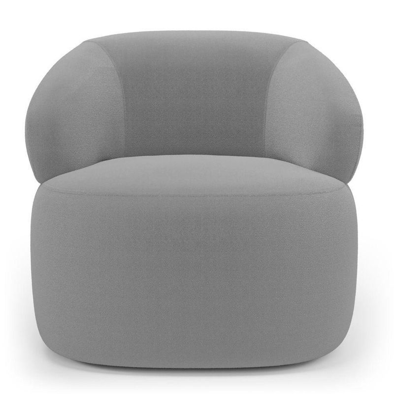 Kit 2 Poltronas Orgânicas Giratórias Glee Living Bouclê Cinza Abmaza