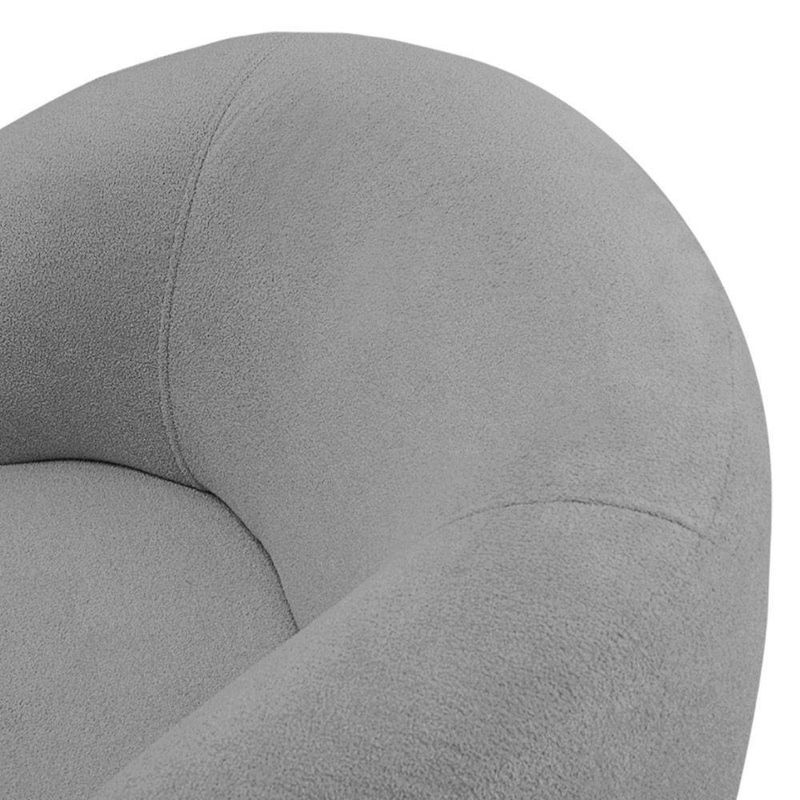 Kit 2 Poltronas Orgânicas Giratórias Glee Living Bouclê Cinza Abmaza