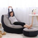 Poltrona Sofá Inflável Kit 2 Em 1 Ultra Lounge Com Puff Cinza Gmcas