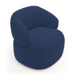 Kit Sofá Poltrona Giratória Living Glee Orgânico Veludo Azul Abmaza