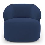 Kit Sofá Poltrona Giratória Living Glee Orgânico Veludo Azul Abmaza