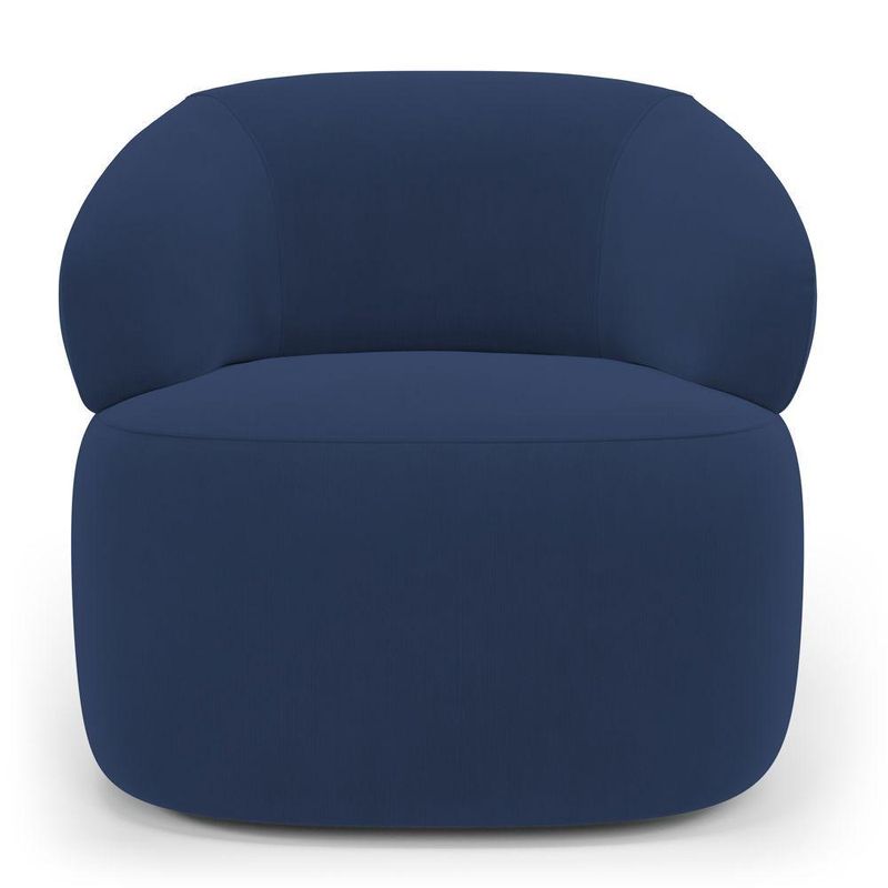 Kit Sofá Poltrona Giratória Living Glee Orgânico Veludo Azul Abmaza