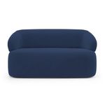 Kit Sofá Poltrona Giratória Living Glee Orgânico Veludo Azul Abmaza