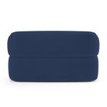 Kit Sofá Poltrona Giratória Living Glee Orgânico Veludo Azul Abmaza