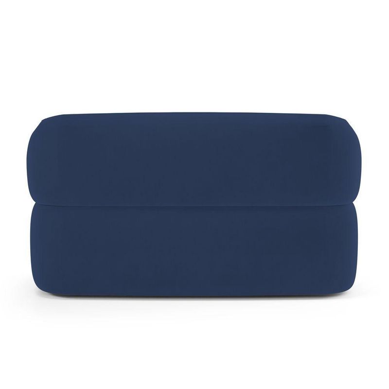 Kit Sofá Poltrona Giratória Living Glee Orgânico Veludo Azul Abmaza
