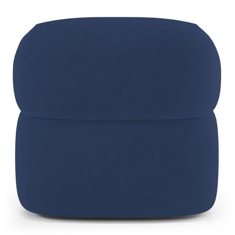 Kit Sofá Poltrona Giratória Living Glee Orgânico Veludo Azul Abmaza