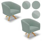Kit 2 Poltronas Decorativas Stella Giratória Veludo Cotelê Verde D'Rossi