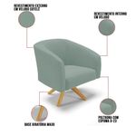 Kit 2 Poltronas Decorativas Stella Giratória Veludo Cotelê Verde D'Rossi