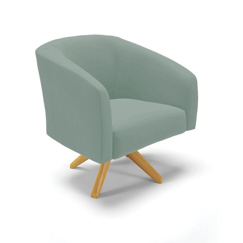 Kit 2 Poltronas Decorativas Stella Giratória Veludo Cotelê Verde D'Rossi