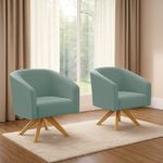 Kit 2 Poltronas Decorativas Stella Giratória Veludo Cotelê Verde D'Rossi