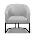 Kit 2 Poltronas Sala Decorativa Stella Sintético Cinza Base Industrial Preta D'Rossi