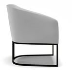 Kit 2 Poltronas Sala Decorativa Stella Sintético Cinza Base Industrial Preta D'Rossi