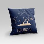 Capa De Almofada Estampada Signos Do Zodíaco Em Veludo Suede 45cm X 45cm - Decoração Astrologia Horóscopo Cor Touro