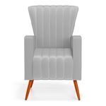 Kit 2 Poltronas Decorativas Melody Poltrona de Descanso Veludo Cinza Claro Abmaza