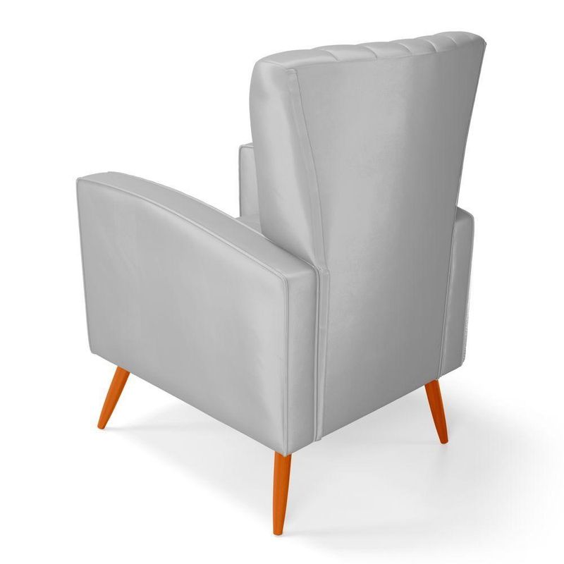 Kit 2 Poltronas Decorativas Melody Poltrona de Descanso Veludo Cinza Claro Abmaza