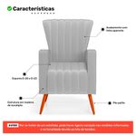 Kit 2 Poltronas Decorativas Melody Poltrona de Descanso Veludo Cinza Claro Abmaza