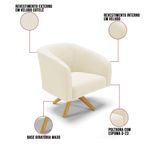 Kit 2 Poltronas Decorativas Stella Giratória Veludo Cotelê Bege D'Rossi