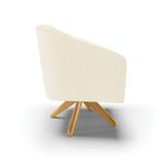 Kit 2 Poltronas Decorativas Stella Giratória Veludo Cotelê Bege D'Rossi