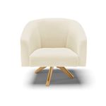 Kit 2 Poltronas Decorativas Stella Giratória Veludo Cotelê Bege D'Rossi