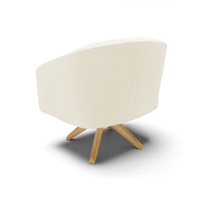 Kit 2 Poltronas Decorativas Stella Giratória Veludo Cotelê Bege D'Rossi
