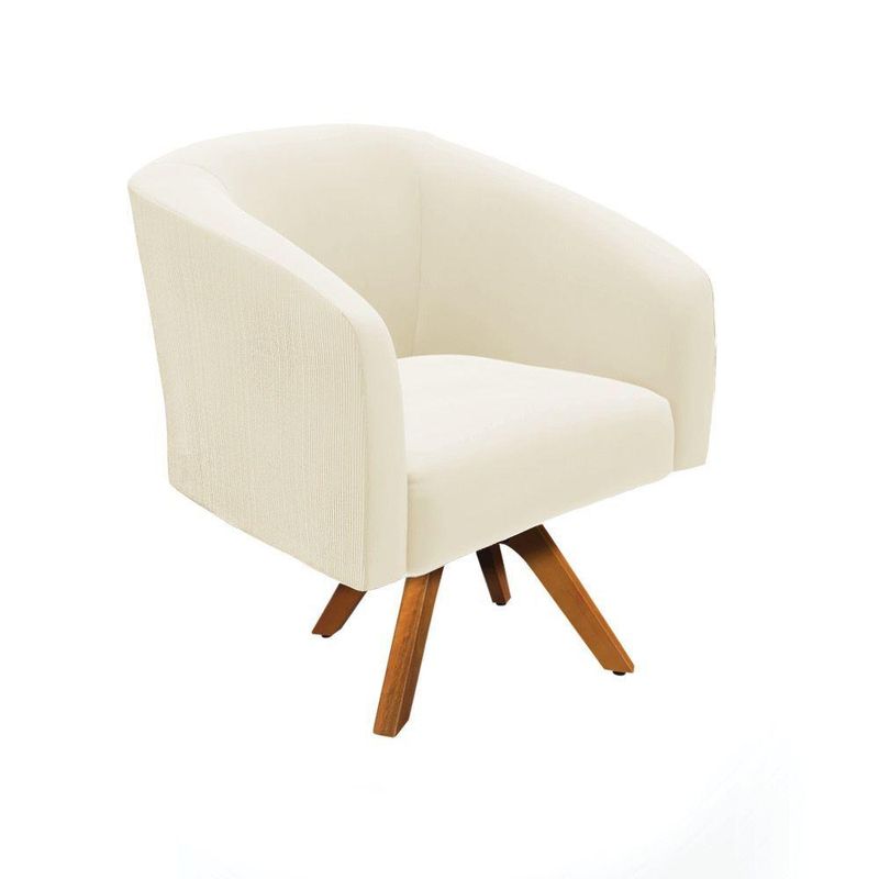 Kit 2 Poltronas Decorativas Stella Giratória Veludo Cotelê Verde D'Rossi