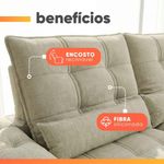 Sofá Retrátil E Reclinável 3 Lugares 2,10m Sole Bege