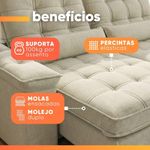Sofá Retrátil E Reclinável 3 Lugares 2,10m Sole Bege