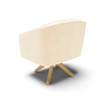 Kit 2 Poltronas Decorativas Stella Giratória Couro Sintético Bege D'Rossi