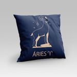Capa De Almofada Estampada Signos Do Zodíaco Em Veludo Suede 45cm X 45cm - Decoração Astrologia Horóscopo Cor áries
