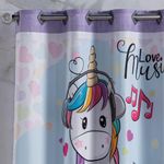 Cortina 2 Metros Para Quarto Estampada Infantil Donuts Unicórnio Lilás/rosa 2,00m X 1,50m Para Varão Simples