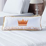 Almofada Retangular Hotelaria Liso Branco C/ Logotipo Personalizável 60cm X 40cm - Tecido Suede