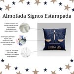 Capa De Almofada Estampada Signos Do Zodíaco Em Veludo Suede 45cm X 45cm - Decoração Astrologia Horóscopo Cor Libra