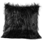 Capa De Almofada Avulsa Plush Pelúcia Preto 45cm X 45cm - Pelo Alto
