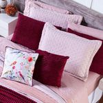 Almofada Avulsa Blend Pássaros Estampada Cheia Em Veludo Suede Com Enchimento Em Refil Silicone